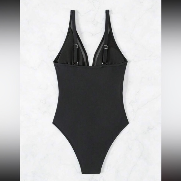 Luxe royal blue mesh insert one piece swimsuit - Picture 6 of 16